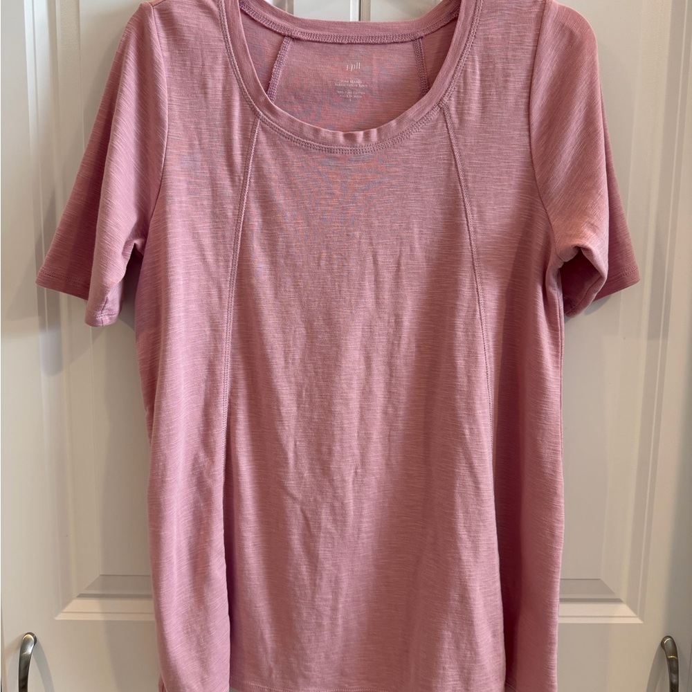 J. Jill Soft Pink/ Dusty Rose Short Sleeve Tee